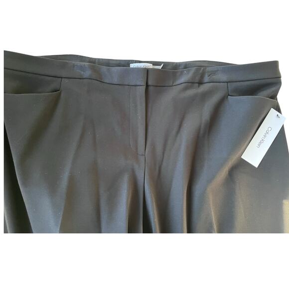 Calvin Klein Flat Front Ponte Ankle Dress Pants | Plus 24W, Black NEW! - Picture 9 of 16